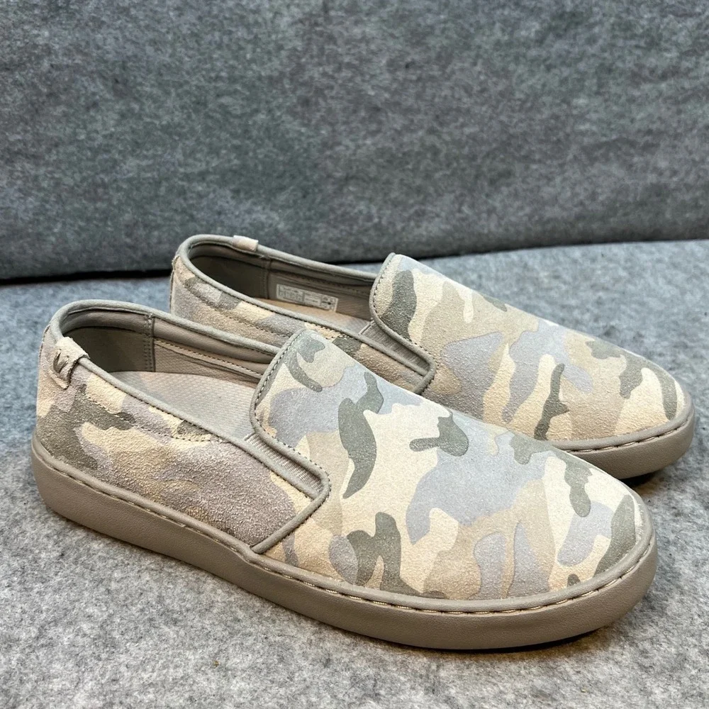 Vionic Slip On Suede Sneakers Camo‎ Print Casual Comfort Shoes Women's Size 9